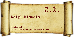 Weigl Klaudia névjegykártya